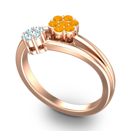 Simple Floral Pave Medin Ring