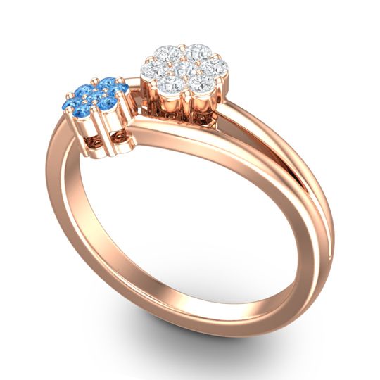Simple Floral Pave Medin Ring
