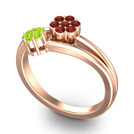 Simple Floral Pave Medin Ring