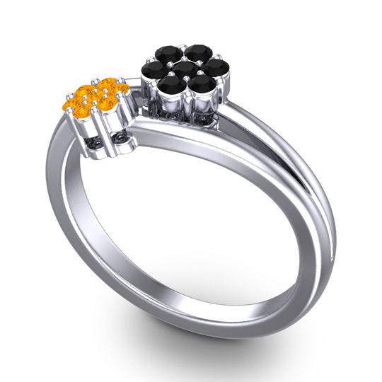Simple Floral Pave Medin Ring