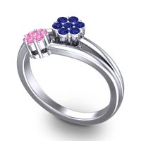 Simple Floral Pave Medin Ring