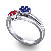 Simple Floral Pave Medin Ring