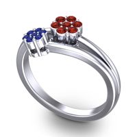 Simple Floral Pave Medin Ring