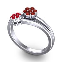 Simple Floral Pave Medin Ring