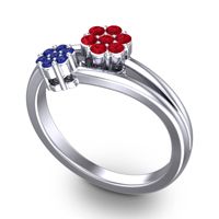 Simple Floral Pave Medin Ring