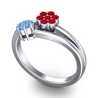 Simple Floral Pave Medin Ring