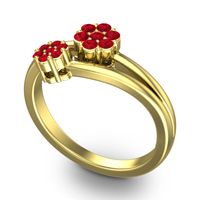 Simple Floral Pave Medin Ring