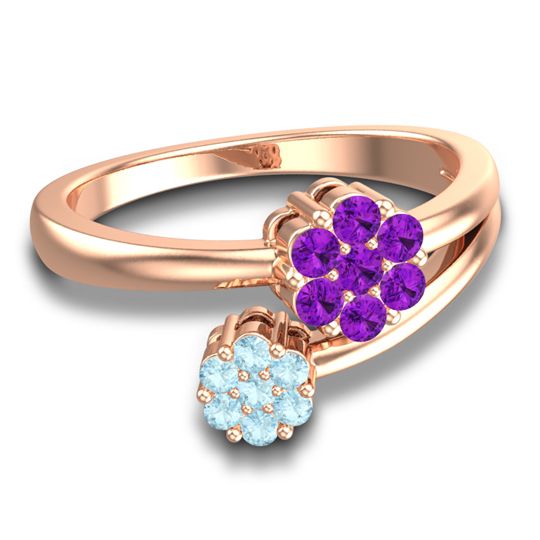 Simple Floral Pave Medin Ring