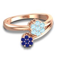 Simple Floral Pave Medin Ring