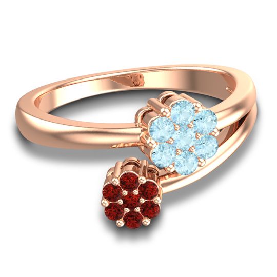 Simple Floral Pave Medin Ring