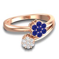 Simple Floral Pave Medin Ring