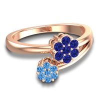 Simple Floral Pave Medin Ring