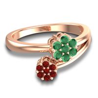 Simple Floral Pave Medin Ring