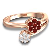 Simple Floral Pave Medin Ring