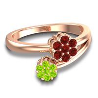 Simple Floral Pave Medin Ring