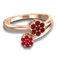 Simple Floral Pave Medin Ring