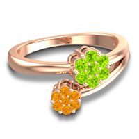 Simple Floral Pave Medin Ring