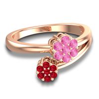 Simple Floral Pave Medin Ring