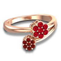 Simple Floral Pave Medin Ring