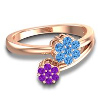 Simple Floral Pave Medin Ring