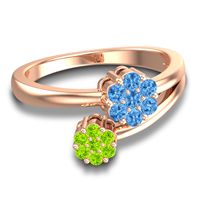 Simple Floral Pave Medin Ring