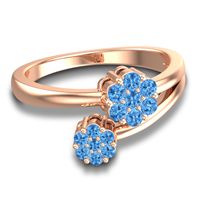Simple Floral Pave Medin Ring