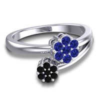 Simple Floral Pave Medin Ring