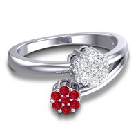 Simple Floral Pave Medin Ring