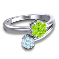 Simple Floral Pave Medin Ring