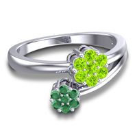 Simple Floral Pave Medin Ring