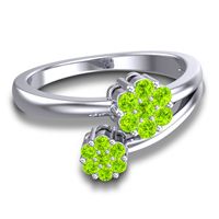 Simple Floral Pave Medin Ring