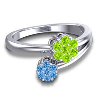 Simple Floral Pave Medin Ring
