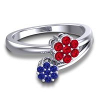 Simple Floral Pave Medin Ring