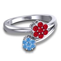 Simple Floral Pave Medin Ring