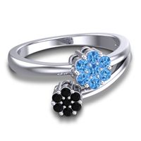 Simple Floral Pave Medin Ring