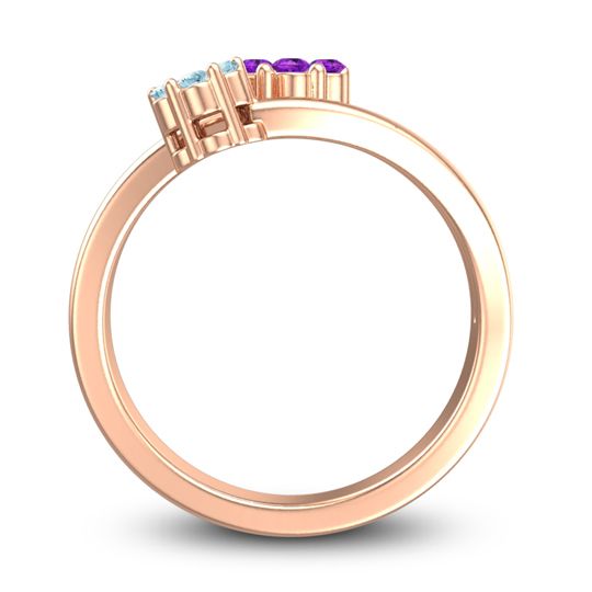 Simple Floral Pave Medin Ring