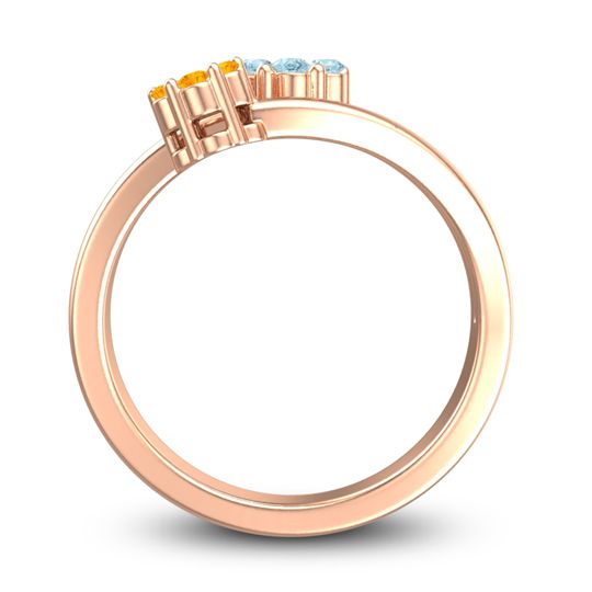Simple Floral Pave Medin Ring