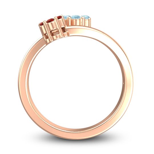 Simple Floral Pave Medin Ring
