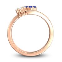 Simple Floral Pave Medin Ring