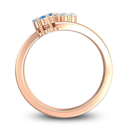 Simple Floral Pave Medin Ring