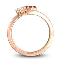 Simple Floral Pave Medin Ring