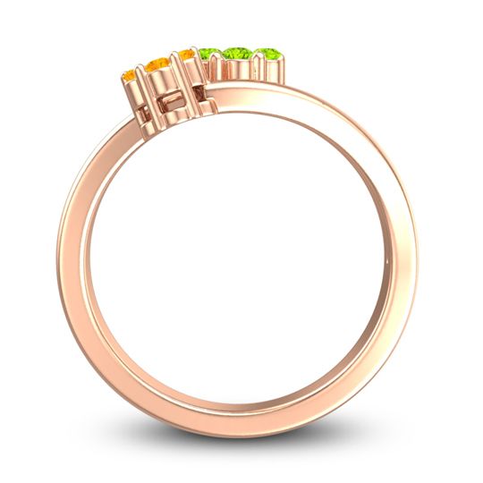 Simple Floral Pave Medin Ring