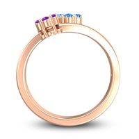 Simple Floral Pave Medin Ring