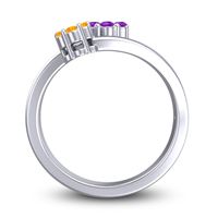 Simple Floral Pave Medin Ring