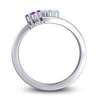 Simple Floral Pave Medin Ring