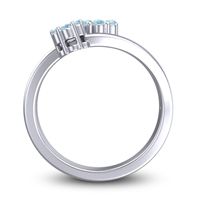 Simple Floral Pave Medin Ring