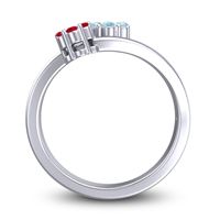 Simple Floral Pave Medin Ring
