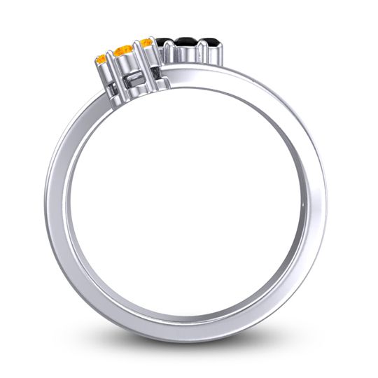 Simple Floral Pave Medin Ring