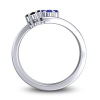 Simple Floral Pave Medin Ring