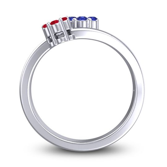 Simple Floral Pave Medin Ring